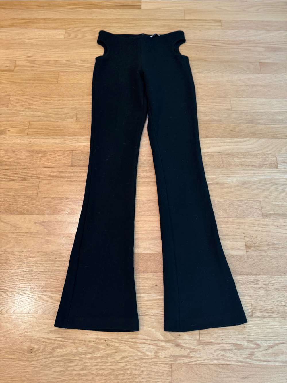 Zara Black Fitted Flare black pants